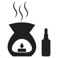 Aroma therapy icon. Aromatherapy sign. Essential oils with aroma lamp symbol. diffuser logo. flat style Royalty Free Stock Photo
