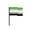 Aromantic flag flat icon, vector illustration