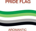Aromantic pride flag on white background. Pride symbol.The official symbol of the community