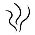 Aromas perfume hot drink tea coffee smell. Smoke fume line. Aroma steam icon. Heat vapor stink flame sign symbol. Black silhouette