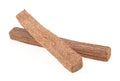 Aromatheraphy - scented sandalwood sticks isolated on white background. Aromatic natural wood incenses