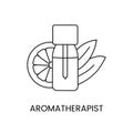 Aromatherapist line icon in vector, illustration of medical profession. Royalty Free Stock Photo