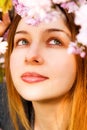 Aromatherapy - Beautiful Woman Smelling Flowers