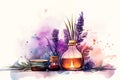 Aromatherapy diffuser and calming scents self care background