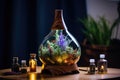 aromatherapy diffuser with essential oils from medicinal herbs Royalty Free Stock Photo