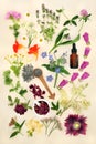 Aromatherapy Essential Oil Preparation with Flowers and Herbs Royalty Free Stock Photo