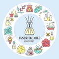 Aromatherapy and essential oils circle template