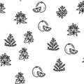 Aromatherapy Herbs Vector Seamless Pattern