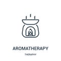 aromatherapy icon vector from theraphy collection. Thin line aromatherapy outline icon vector illustration