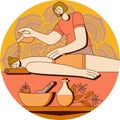 Aromatherapy massage. Circle shape