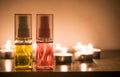 Aromatherapy oil in candle light. Royalty Free Stock Photo