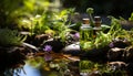 Aromatherapy oil, herbal medicine, nature beauty in purple generated by AI