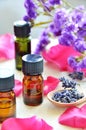 Aromatherapy oils with roses Royalty Free Stock Photo