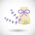 Aromatherapy sachet with lavender flat icon