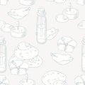 Aromatherapy and spa outline seamless pattern