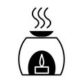 Aromatherapy spa treatment icon, vector illustration, black sign on isolated background Royalty Free Stock Photo