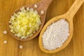 Aromatic bath salt, dried Australian Clay mask powder in wooden