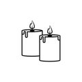 aromatic candle line illustration icon on white background