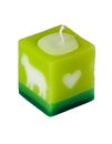 Aromatic candle on white table