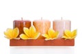 Aromatic candles with frangipani