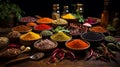 Aromatic Captivating World of Multi Colored Spices Herbs and Vegetables