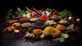 Aromatic Captivating World of Multi Colored Spices Herbs and Vegetables