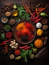 Aromatic Captivating World of Multi Colored Spices Herbs and Vegetables