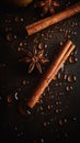 Aromatic Cinnamon Spice Vertical Background.