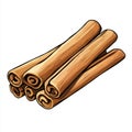 Aromatic cinnamon sticks arranged on white background Royalty Free Stock Photo