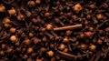 Aromatic Cloves Spice Horizontal Background.