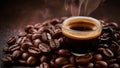aromatic coffee beans and espresso