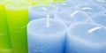 Aromatic colorful candles in a candle store Royalty Free Stock Photo