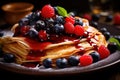 Aromatic Crepes berries jam. Generate Ai