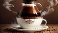 Aromatic Delight Celebrating National Coffee Day with a Vibrant Coffee Server.AI Generated