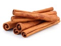 Aromatic Delight: Isolated Cinnamon Sticks on White Background