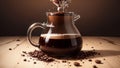 Aromatic Delights Celebrating National Coffee Day with a Captivating Coffee Decanter.AI Generated