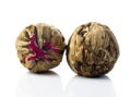 Aromatic flower green Chinese tea ball Royalty Free Stock Photo