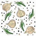 Aromatic garlic. Fresh, beautiful and beautiful garlic.