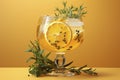 Aromatic Gin and Tonic with Orange Slice and Juniper Berries Royalty Free Stock Photo