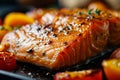 Aromatic Grilled salmon food. Generate Ai Royalty Free Stock Photo