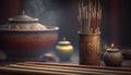 Aromatic Incense Sticks in a Traditional Chinese Setting Royalty Free Stock Photo