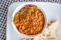 aromatic indian tradition food - vegetable curry with chapatti