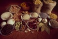 Aromatic Indian traditional spices for cooking Royalty Free Stock Photo