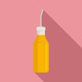 Aromatic mustard bottle icon, flat style