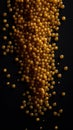 Aromatic Mustard Seed Spice Vertical Background.