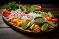 Aromatic Peruvian ceviche platter. Generate ai Royalty Free Stock Photo