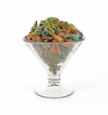 Aromatic potpourri in glass bowl