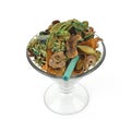 Aromatic potpourri in glass dish