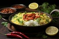 Aromatic Rajma Chawal. Traditional Indian Delicacy with Fragrant Spices and Ample Text Space