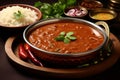 Aromatic Rajma Chawal. Traditional Indian Delicacy with Fragrant Spices and Ample Text Space